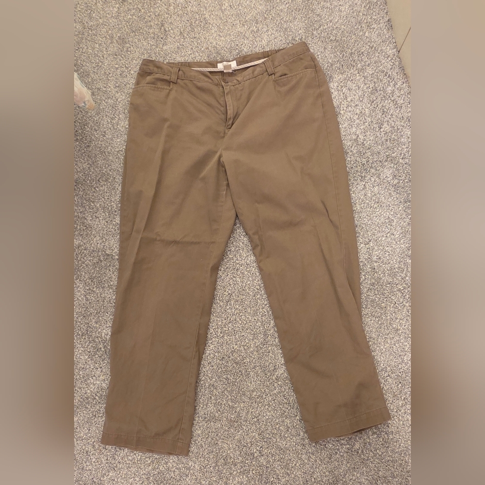 CJ Banks Tan Straight Leg Pants- 18w